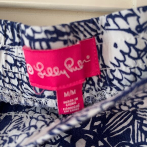 Lilly Pulitzer for Target blue white print pompom shorts medium - Picture 13 of 15